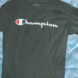 Dark green champion shirt